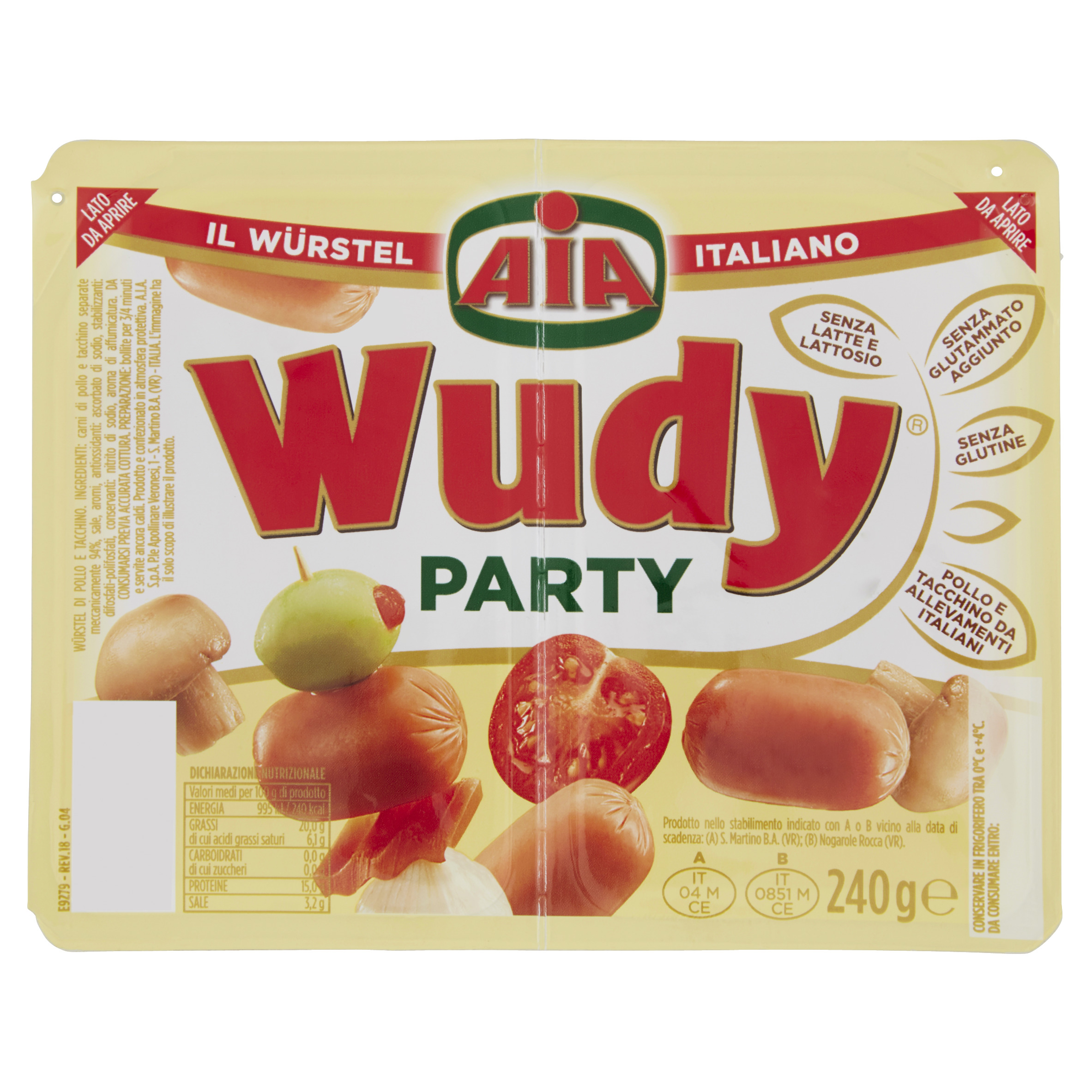Wudy Party párky 240g AIA
